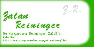 zalan reininger business card